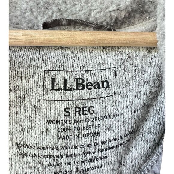 Women's L.L.Bean Sweater Fleece Coat grey casual rugged construction Size S. - Picture 4 of 12
